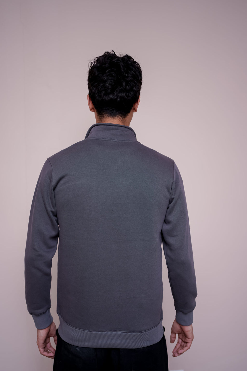 Versatile Unisex Grey Mock Neck Pullover